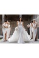 Low Back Soft Chiffon V-Neck Long Sleeveless Bridesmaid Dress Toowoomba