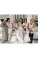 Low Back Soft Chiffon V-Neck Long Sleeveless Bridesmaid Dress Toowoomba
