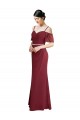 Low Back Burgundy Soft Chiffon Spaghetti Straps Long Cold Shoulder Bridesmaid Dress Toowoomba