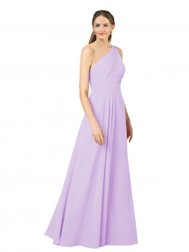 Lilac Soft Chiffon One Shoulder Long Sleeveless Formal Evening Gown / Bridesmaid Dress Toowoomba