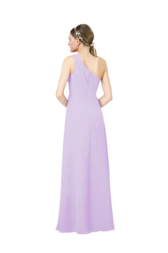 Lilac Soft Chiffon One Shoulder Long Sleeveless Formal Evening Gown / Bridesmaid Dress Toowoomba