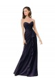 Dark Navy Soft Chiffon Sweetheart Long Sleeveless Bridesmaid Dress Toowoomba