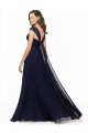 Dark Navy Chiffon Sweetheart Long Sleeveless Bridesmaid Gowns Toowoomba
