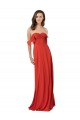 V-Back Red Soft Chiffon Sweetheart Long Sleeveless Bridesmaid Dress Toowoomba