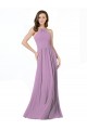 Dark Lavender Soft Chiffon Halter Neck Long Sleeveless Bridesmaid Dress Toowoomba