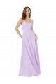 Lilac Soft Chiffon Spaghetti Straps Long Sleeveless Bridesmaid Gown Toowoomba