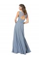 Keyhole Back Soft Chiffon Spaghetti Straps Long Sleeveless Formal Dress / Bridesmaid Dress Toowoomba
