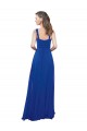 Royal Blue Soft Chiffon Square Neck Long Sleeveless Bridesmaid Dress Toowoomba