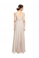 Cream Pink Soft Chiffon V-Neck Long Sleeveless Formal Dress / Bridesmaid Dress Toowoomba