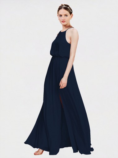 Chiffon Halter Neck Long Floor Length Sleeveless Formal Dress / Bridesmaid Dress Toowoomba