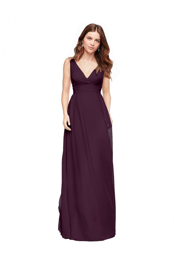 Chiffon V-Neck Long Sleeveless Evening Gowns / Bridesmaid Dresses Toowoomba