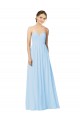 Light Sky Blue Soft Chiffon Sweetheart Long Sleeveless Formal Dress / Bridesmaid Dress Toowoomba