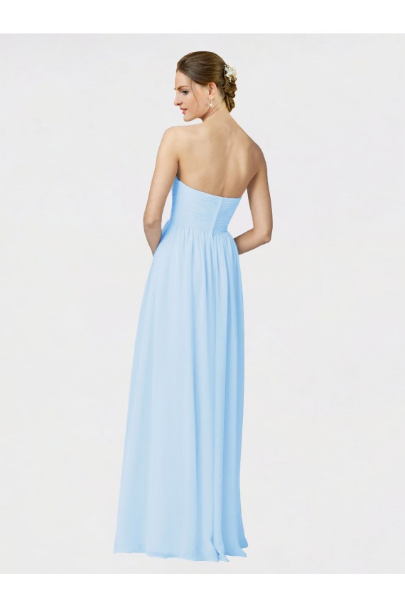 Light Sky Blue Soft Chiffon Sweetheart Long Sleeveless Formal Dress / Bridesmaid Dress Toowoomba