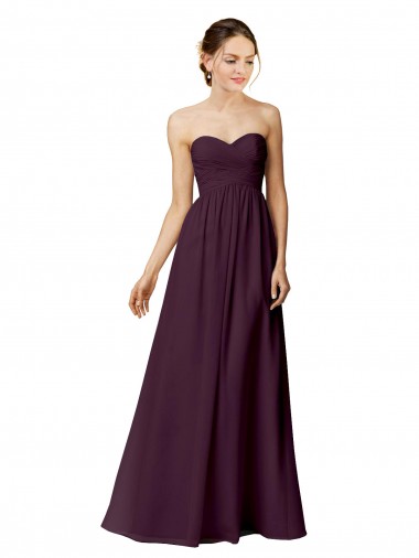 Grape Chiffon Sweetheart Long Sleeveless Bridesmaid Dress / Evening Dress Toowoomba