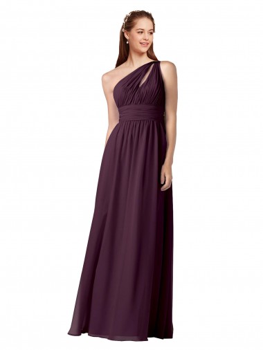 Chiffon One Shoulder Long Floor Length Sleeveless Bridesmaid Dress Toowoomba