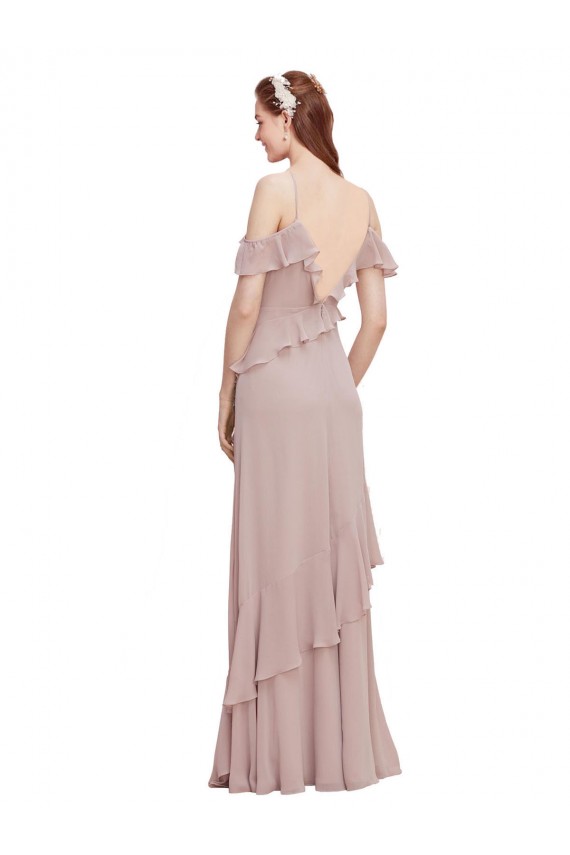 Chiffon Off the Shoulder Long Sleeveless Formal Dresses / Bridesmaid Dresses Toowoomba