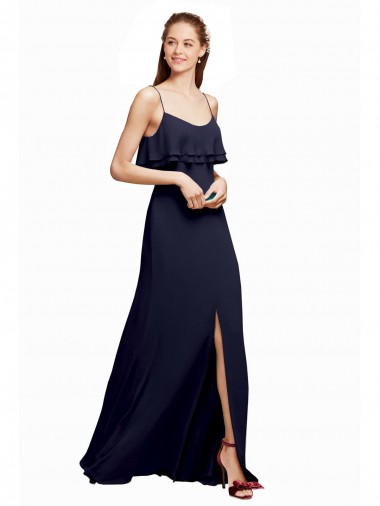 V-Back Chiffon Spaghetti Straps Long Floor Length Sleeveless Bridesmaid Dress Toowoomba