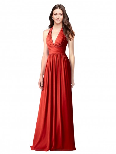 Open Back Soft Chiffon Halter Neck Long Sleeveless Bridesmaid Dress / Formal Dress Toowoomba