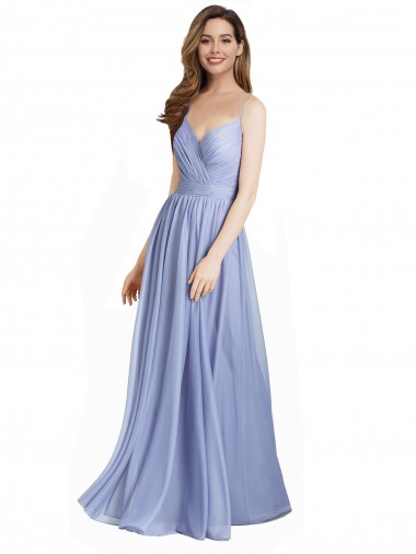Open Back Chiffon & Lace Sweetheart Long Sleeveless Bridesmaid Dress / Evening Dress Toowoomba