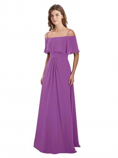 Dahlia Soft Chiffon Off the Shoulder Long Flutter Sleeves Bridesmaid Dress Toowoomba