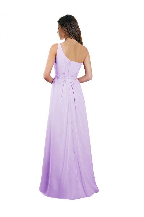 Lilac Chiffon One Shoulder Long Sleeveless Bridesmaid Dress / Evening Dress Toowoomba