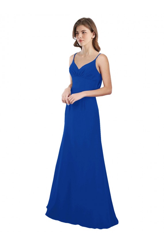 Low Back Soft Chiffon Sweetheart Long Sleeveless Evening Dress / Bridesmaid Dress Toowoomba