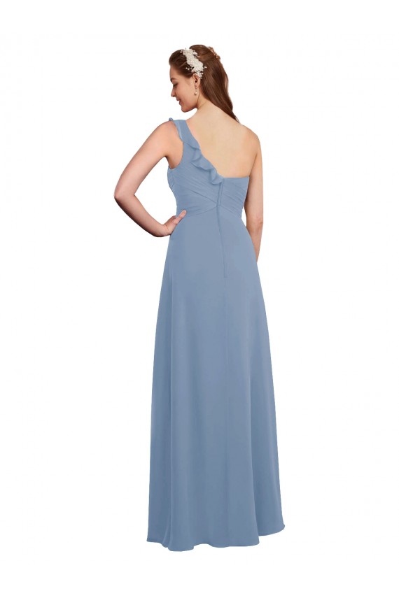 Chiffon One Shoulder Long Sleeveless Formal Dress / Bridesmaid Dress Toowoomba