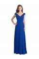 Royal Blue Chiffon V-Neck Long Sleeveless Bridesmaid Dress / Evening Dress Toowoomba
