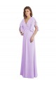 V-Back Soft Chiffon V-Neck Long Split Sleeves Bridesmaid Dress Toowoomba