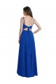 Open Back Royal Blue Soft Chiffon Spaghetti Straps Long Sleeveless High Low Bridesmaid Dress Toowoomba