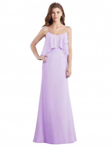 Low Back Chiffon Spaghetti Straps Long Sleeveless Bridesmaid Dress / Evening Dress Toowoomba