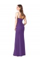 Low Back Plum Purple Soft Chiffon Sweetheart Long Sleeveless Bridesmaid Dress Toowoomba