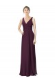 Soft Chiffon & Lace V-Neck Long Sleeveless Bridesmaid Gown Toowoomba