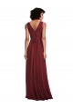V-Back A-Line Soft Chiffon V-Neck Long Sleeveless Bridesmaid Dress Toowoomba
