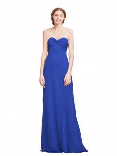 Soft Chiffon Sweetheart Long Sleeveless Bridesmaid Gown Toowoomba