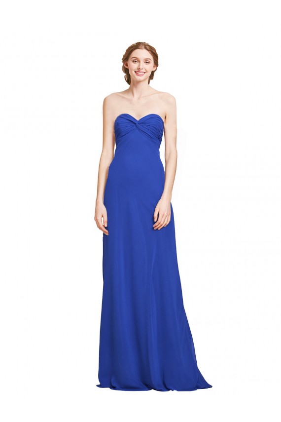 Soft Chiffon Sweetheart Long Sleeveless Bridesmaid Gown Toowoomba