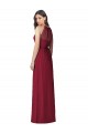 Burgundy Soft Chiffon Halter Neck Long Sleeveless Bridesmaid Dress Toowoomba