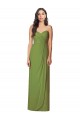 Olive Green Soft Chiffon Sweetheart Long Sleeveless Bridesmaid Dress Toowoomba