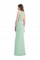 Open Back Mint Green Chiffon V-Neck Long Sleeveless Bridesmaid Dress / Evening Dress Toowoomba