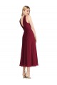 V-Back Soft Chiffon Halter Neck Tea length Sleeveless Prom Dress / Bridesmaid Dress Toowoomba