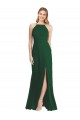 Dark Green Soft Chiffon Spaghetti Straps Long Sleeveless Semi Formal Evening Dress / Bridesmaid Dress Toowoomba