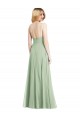 Low Back Soft Chiffon Spaghetti Straps Long Sleeveless Formal Evening Gown / Bridesmaid Dress Toowoomba