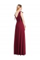 V-Back Trumpet Soft Chiffon V-Neck Long Sleeveless Bridesmaid Dress Toowoomba