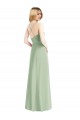 Open Back Sage Chiffon Spaghetti Straps Long Sleeveless Bridesmaid Dress / Evening Dress Toowoomba