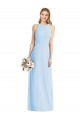 Light Sky Blue Soft Chiffon Halter Neck Long Sleeveless Semi Formal Evening Dress / Bridesmaid Dress Toowoomba