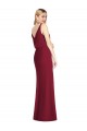 V-Back Dusty Pink Soft Chiffon V-Neck Long Sleeveless Bridesmaid Dress Toowoomba