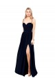 Dark Navy Soft Chiffon Spaghetti Straps Long Sleeveless Formal Evening Gown / Bridesmaid Dress Toowoomba