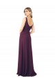 Grape Chiffon V-Neck Long Floor Length Sleeveless Bridesmaid Dress Toowoomba