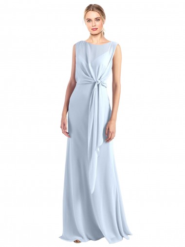 Keyhole Back Chiffon V-Neck Long Sleeveless Bridesmaid Dress / Evening Gowns Toowoomba
