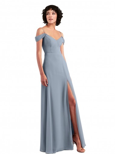 Chiffon Off the Shoulder Long Sleeveless Formal Dress / Bridesmaid Dress Toowoomba